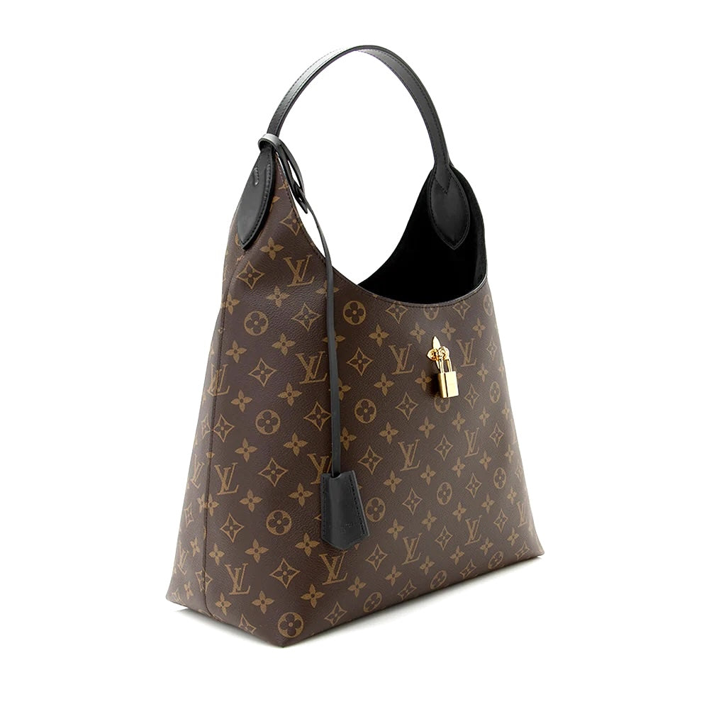 LOUIS VUITTON MONOGRAM FLOWER HOBO BAG NOIR