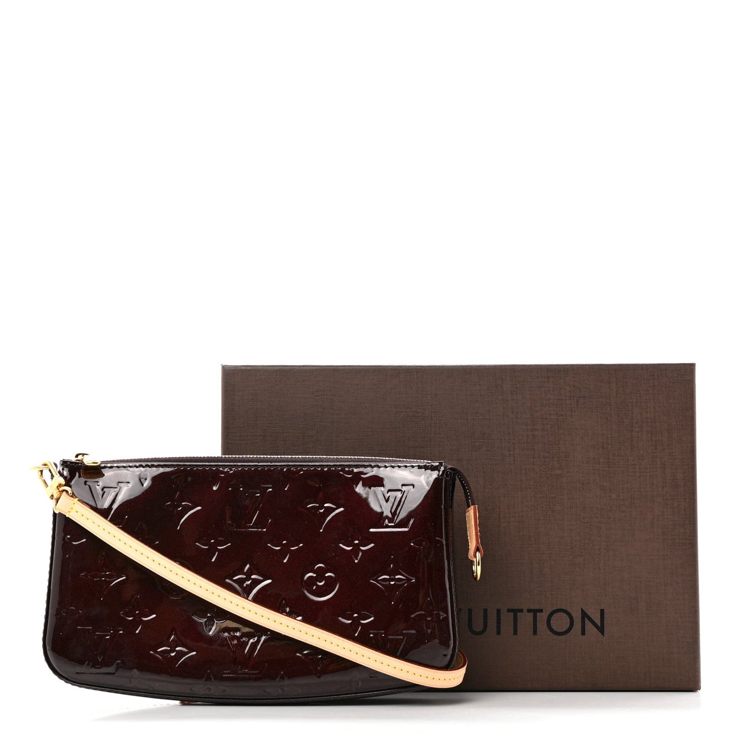 LOUIS VUITTON MONOGRAM VERNIS LEATHER POCHETTE AMARANTE