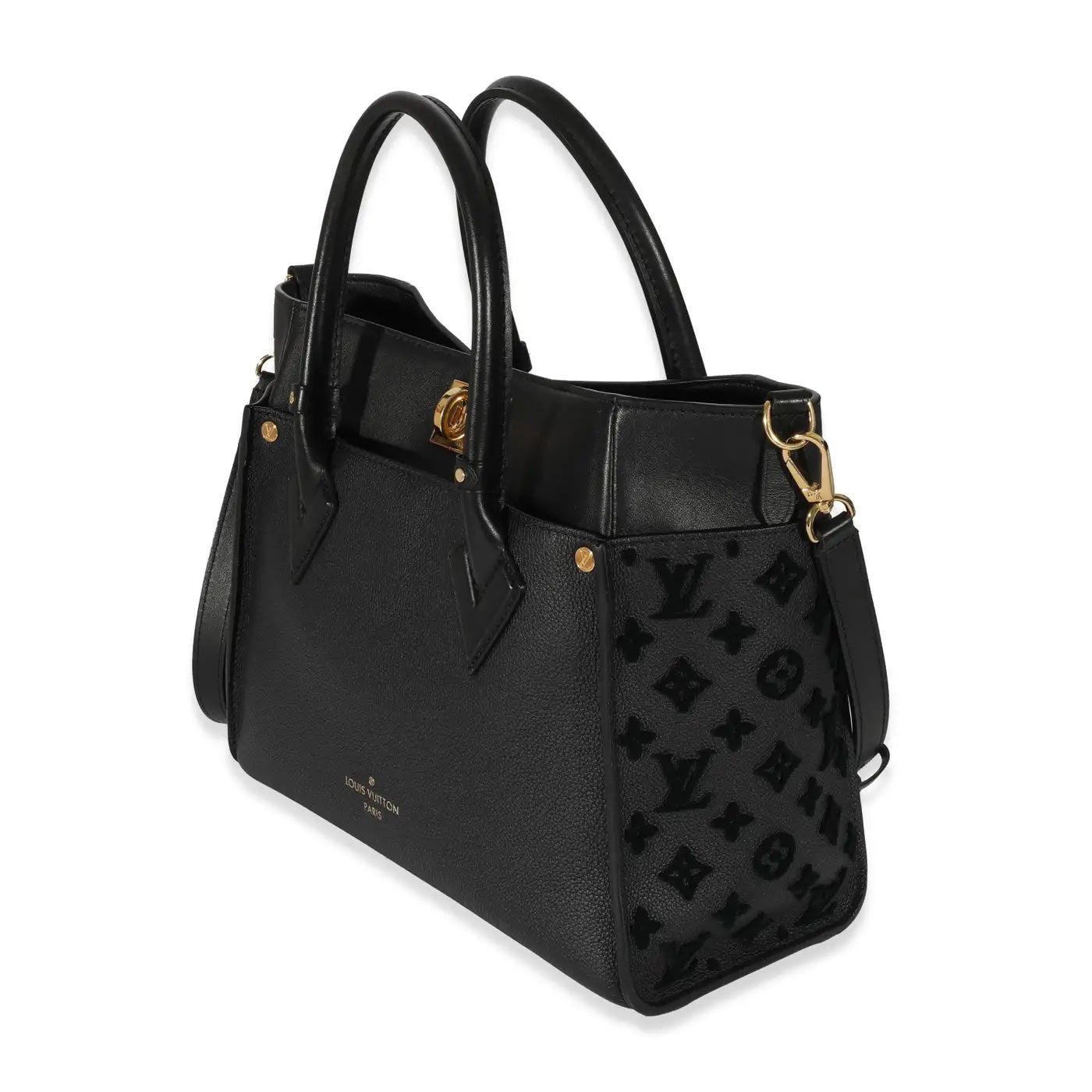 LOUIS VUITTON MONOGRAM TUFFETAGE LEATHER ON MY SIDE TOTE BAG