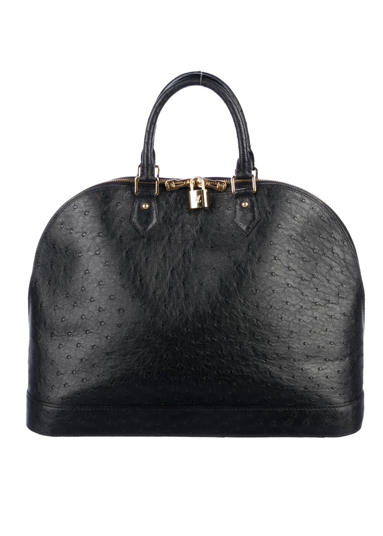 LOUIS VUITTON OSTRICH LEATHER ALMA GM HANDBAG