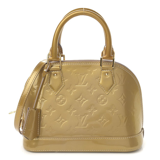 LOUIS VUITTON VERNIS ALMA BB HANDBAG GOLD