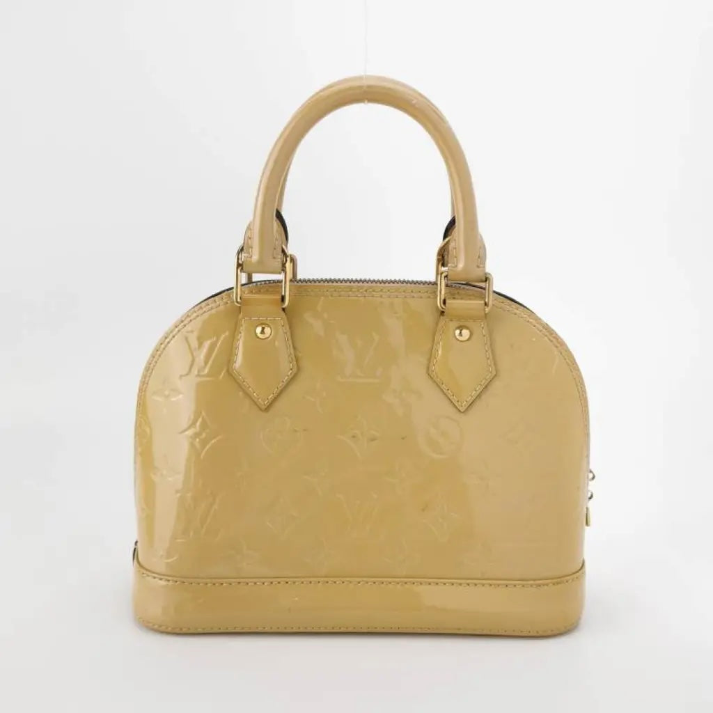 LOUIS VUITTON VERNIS ALMA BB HANDBAG GOLD