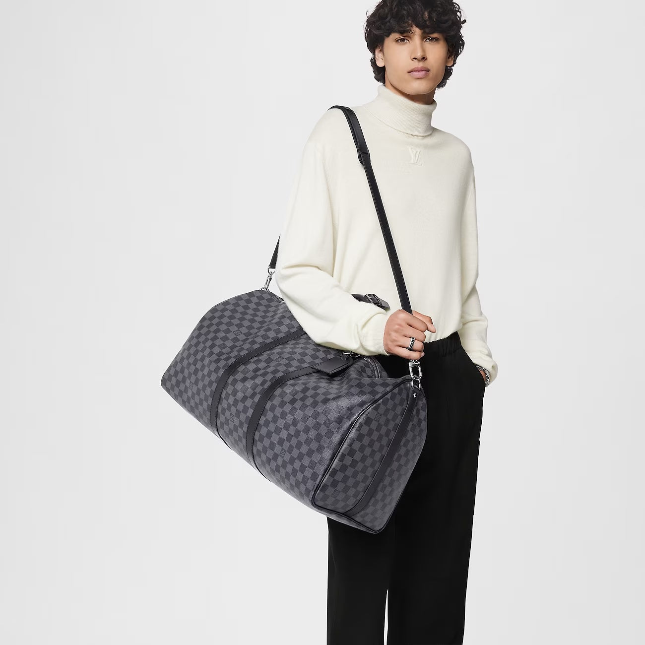 LOUIS VUITTON DAMIER GRAPHITE KEEPALL BANDOULIÈRE 55 BAG