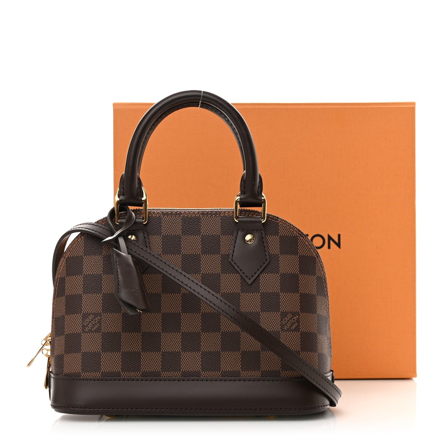 LOUIS VUITTON DAMIER EBENE ALMA BB BAG
