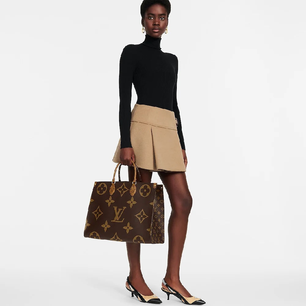 LOUIS VUITTON GIANT REVERSE MONOGRAM ON THE GO TOTE BAG GM