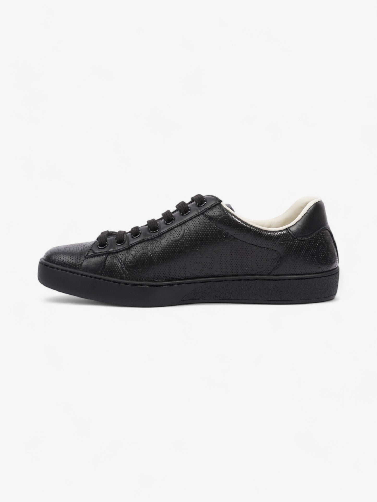 Gucci GG Ace Embossed Trainers Black Leather EU 41 UK 7