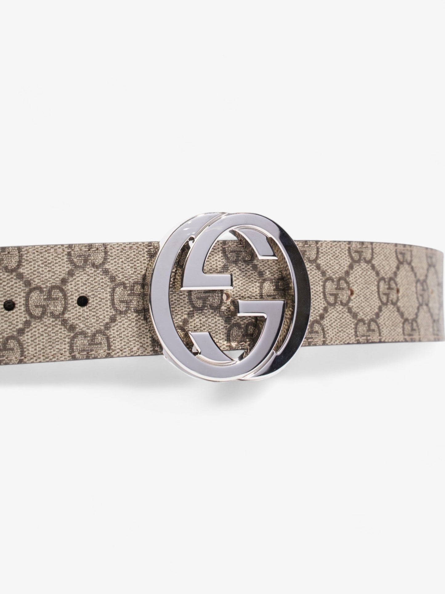 Gucci Interlocking G Belt GG Supreme / Silver Canvas 100cm / 40"