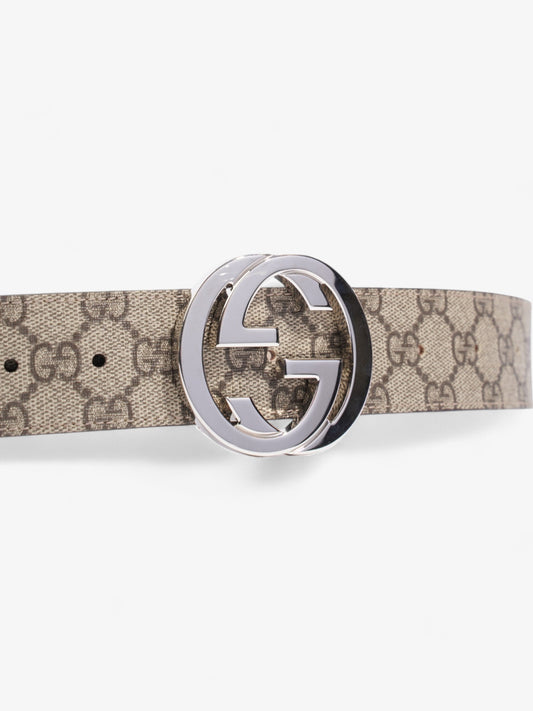 Gucci Interlocking G Belt GG Supreme / Silver Canvas 100cm / 40"