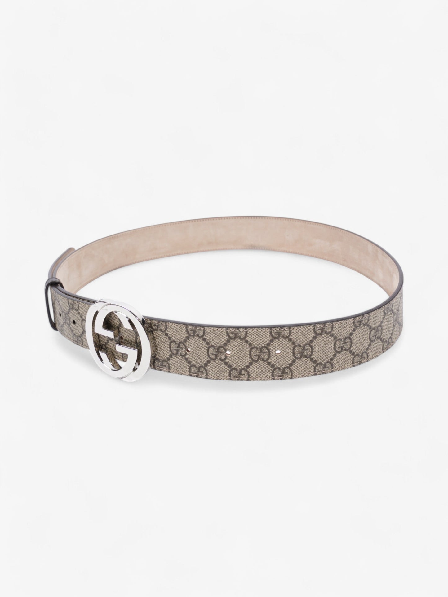 Gucci Interlocking G Belt GG Supreme / Silver Canvas 100cm / 40"