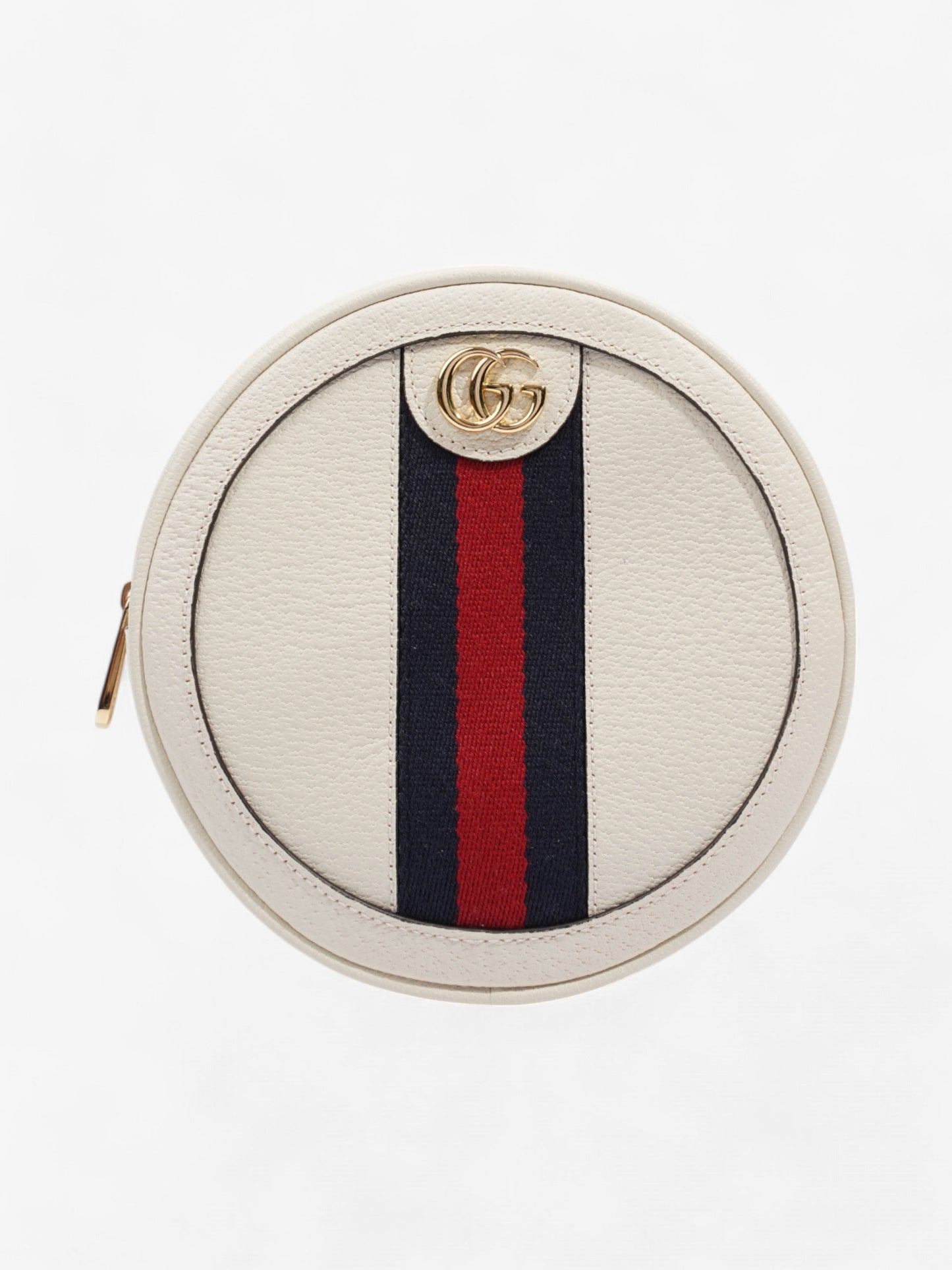 Gucci Ophidia Round Backpack White / Navy Blue / Red Leather Mini