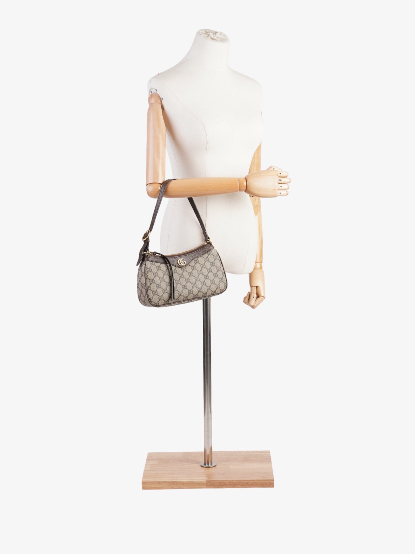 Gucci Ophidia Beige And Ebony GG Supreme Coated Canvas Small