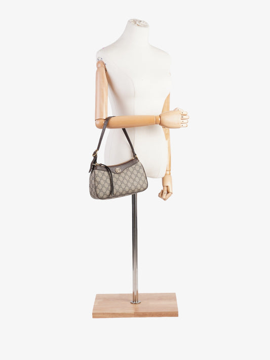 Gucci Ophidia Beige And Ebony GG Supreme Coated Canvas Small