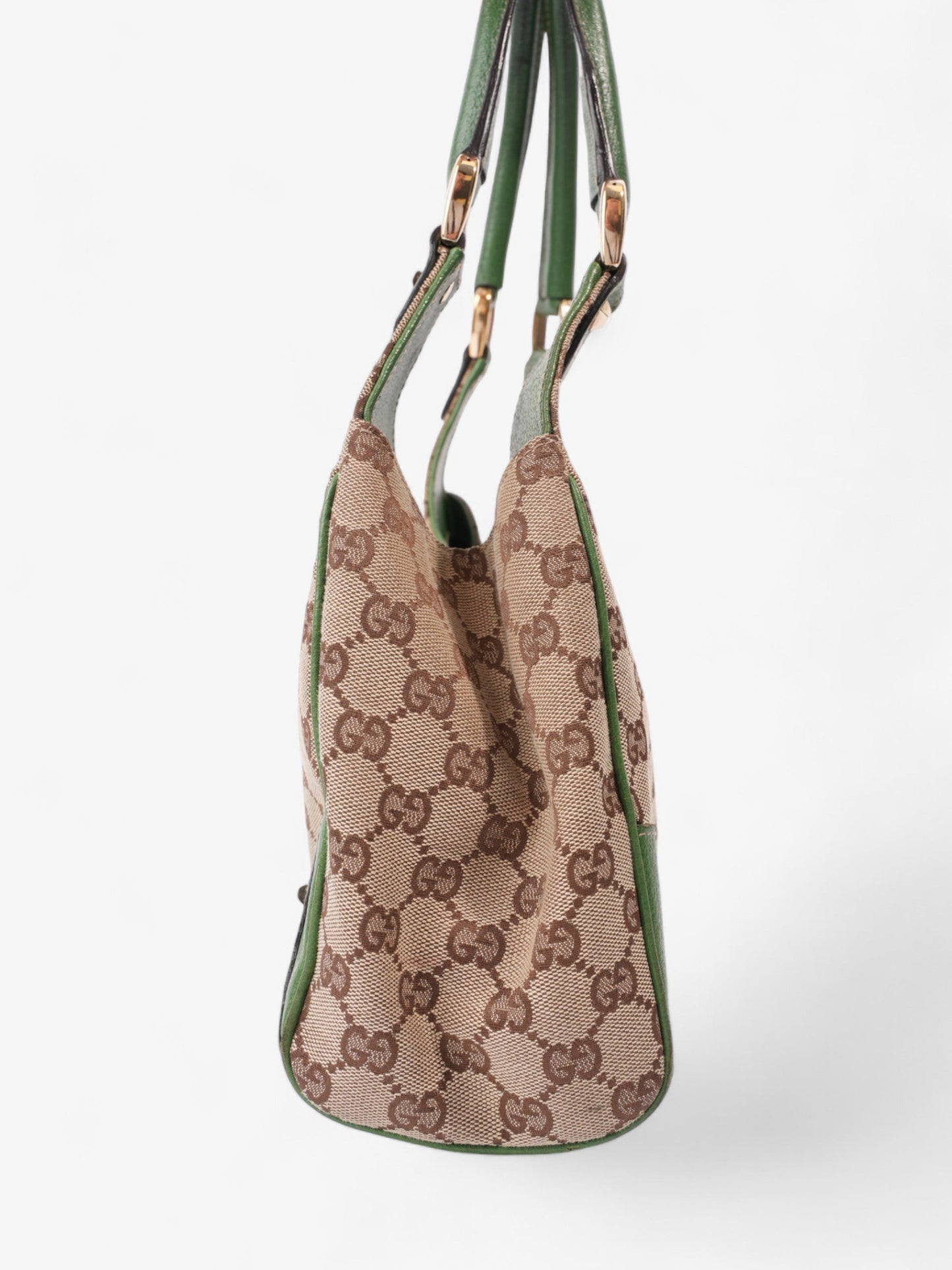 Gucci Jackie Beige And Ebony GG Supreme / Green Canvas