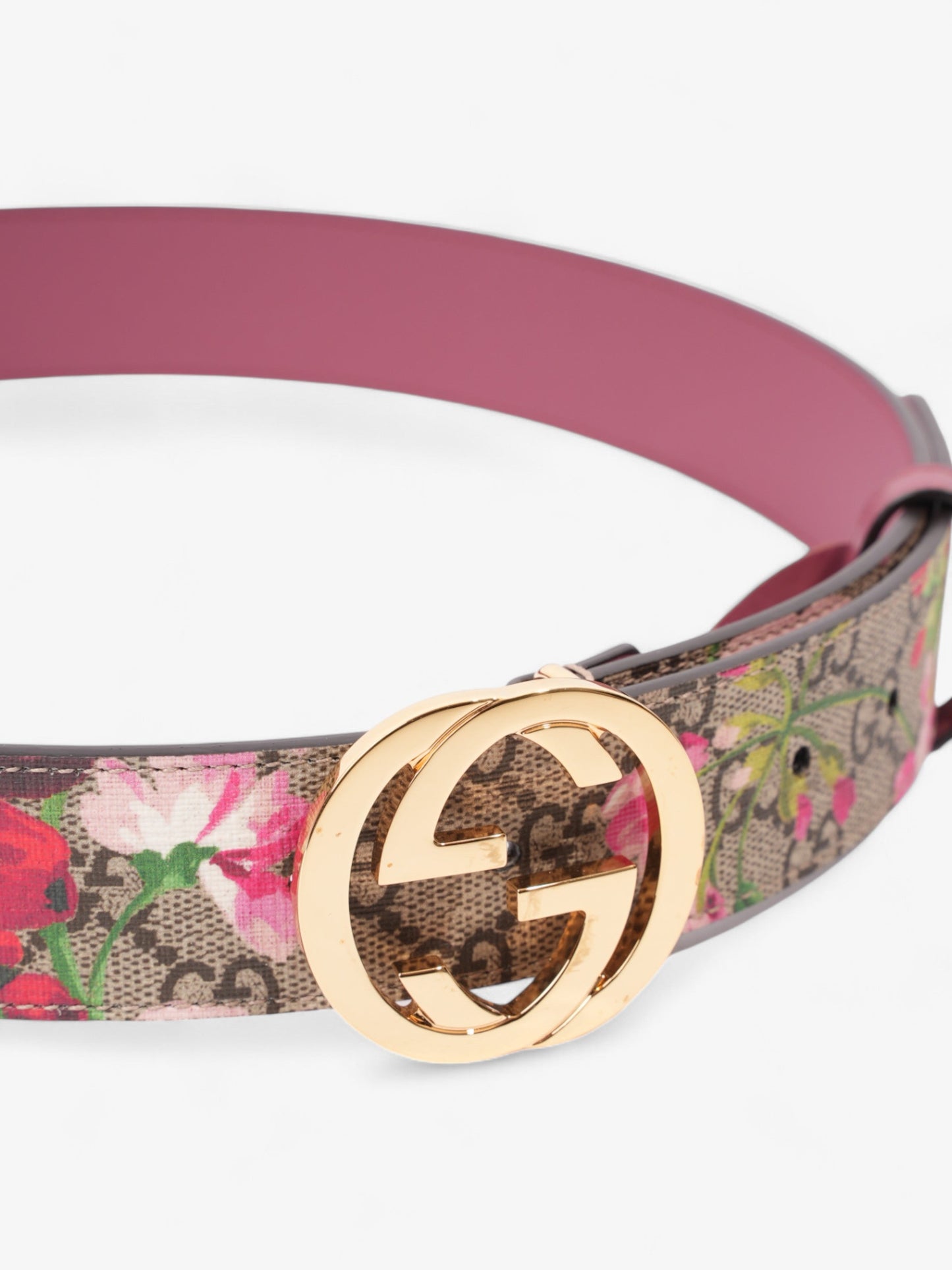 Gucci Interlocking G Belt Bloom Monogram Canvas 80cm / 32"