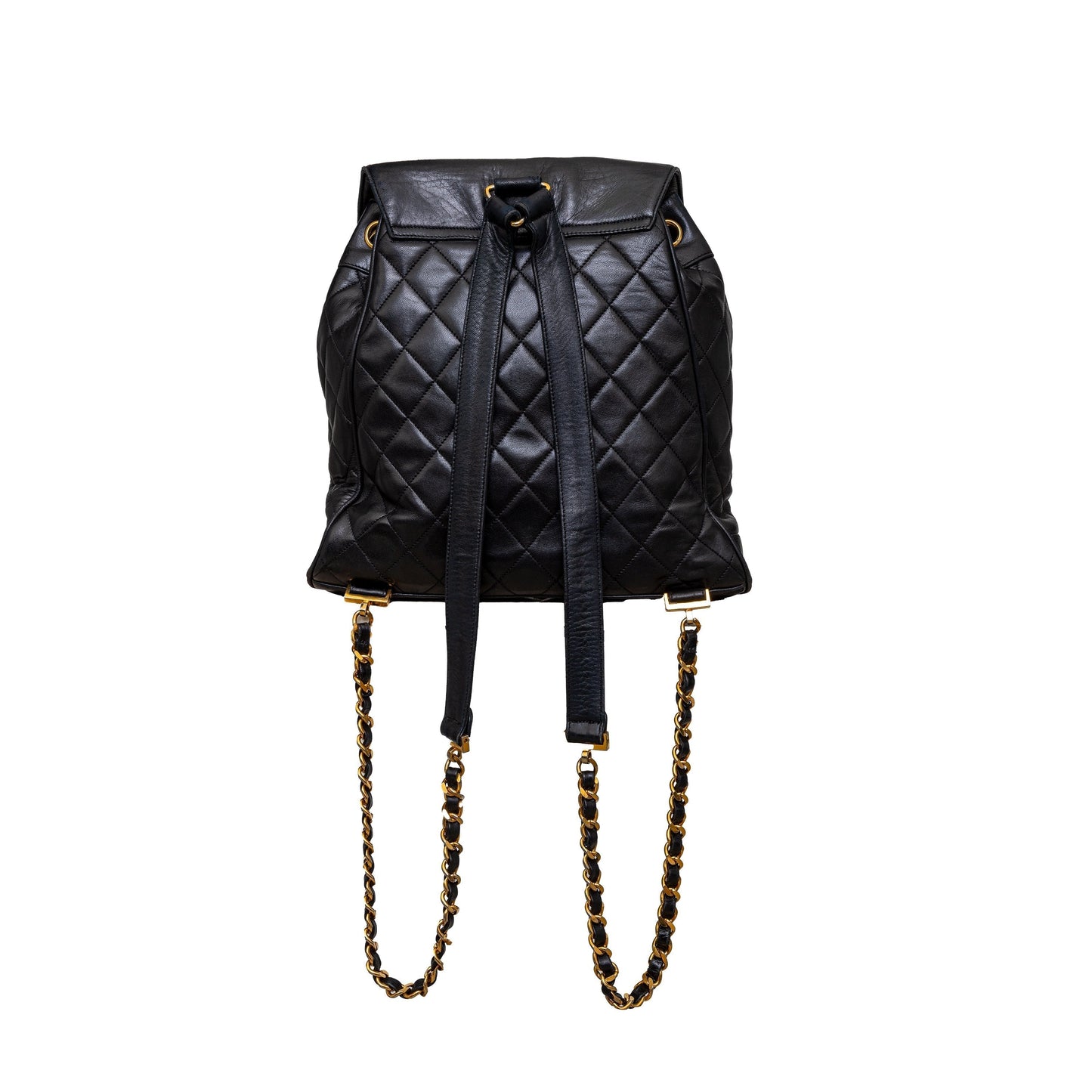 CHANEL Chanel Vintage Quilted Lambskin Drawstring Backpack