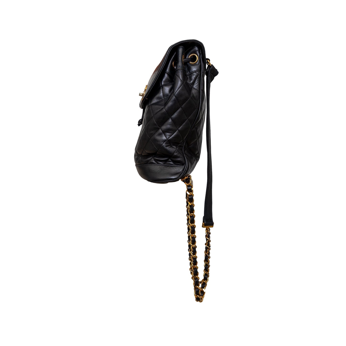 CHANEL Chanel Vintage Quilted Lambskin Drawstring Backpack