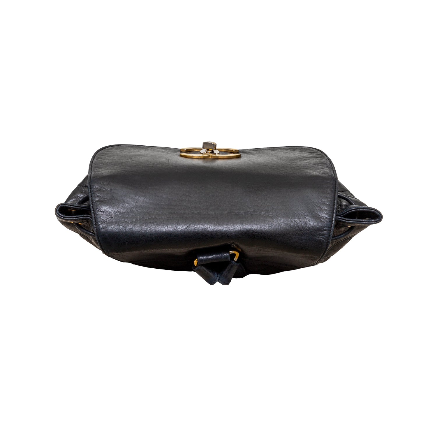 CHANEL Chanel Vintage Quilted Lambskin Drawstring Backpack