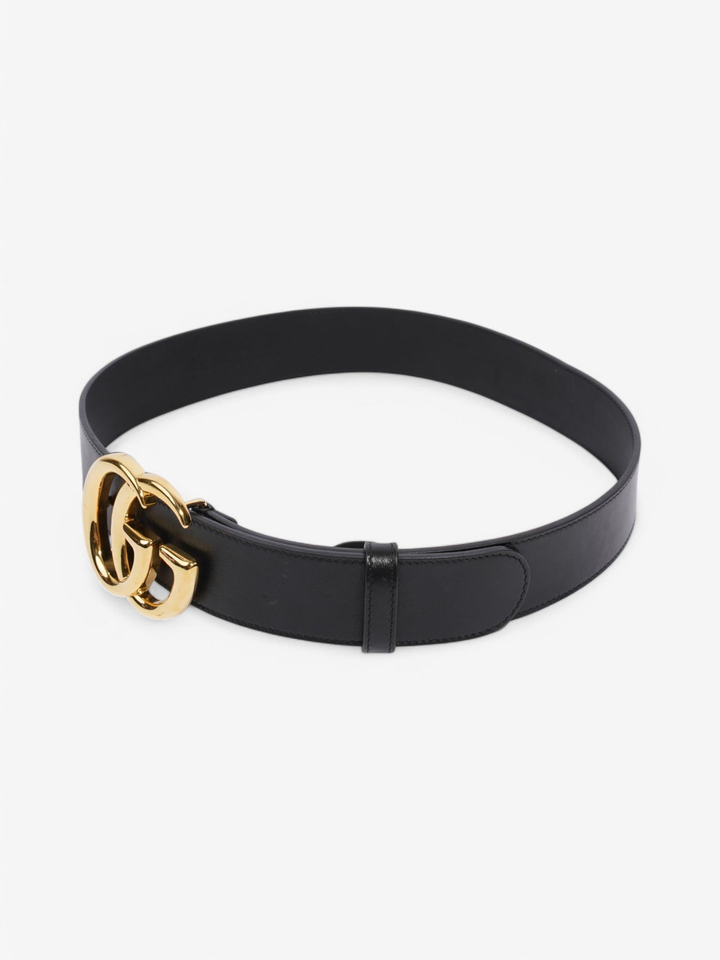 Gucci GG Marmont Belt Black / Gold Leather 75cm / 30"