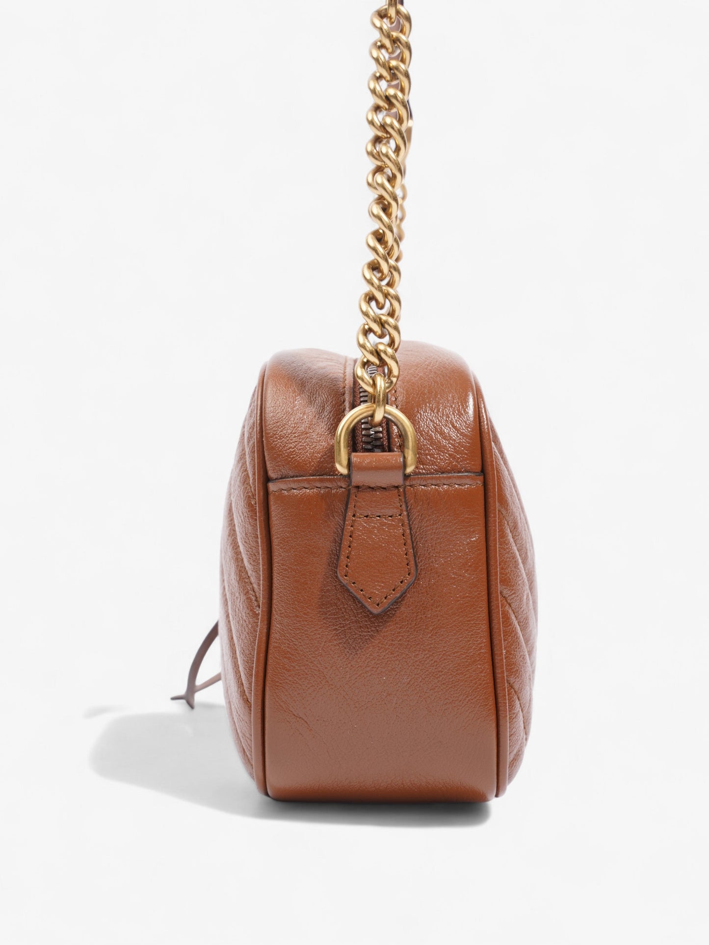 Gucci GG Marmont Brown Matelasse Leather Small