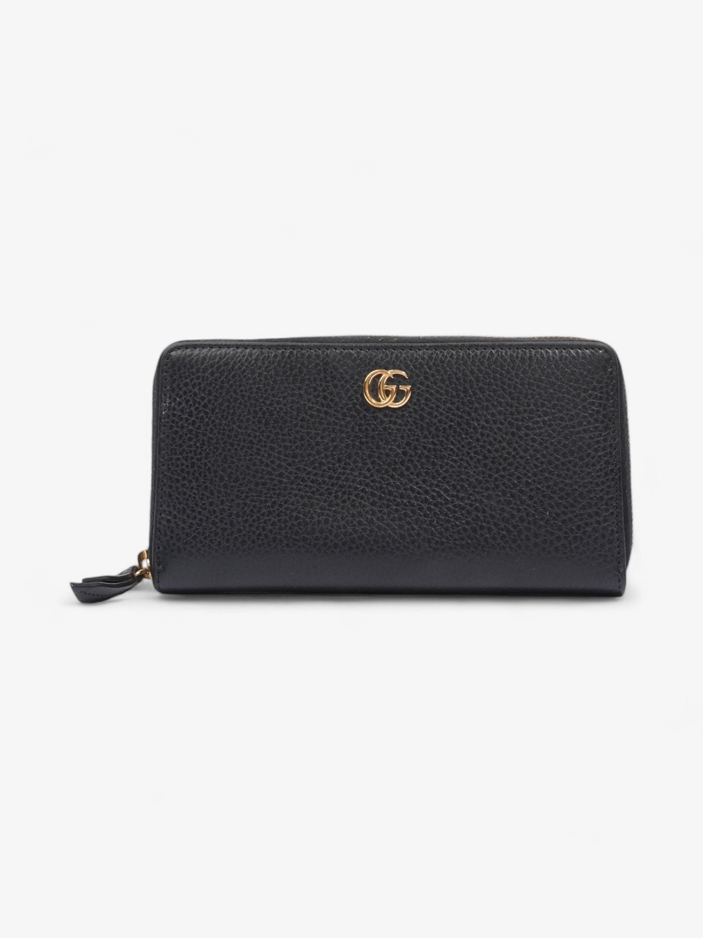 Gucci GG Marmont Zip Around Wallet Black / Gold Leather