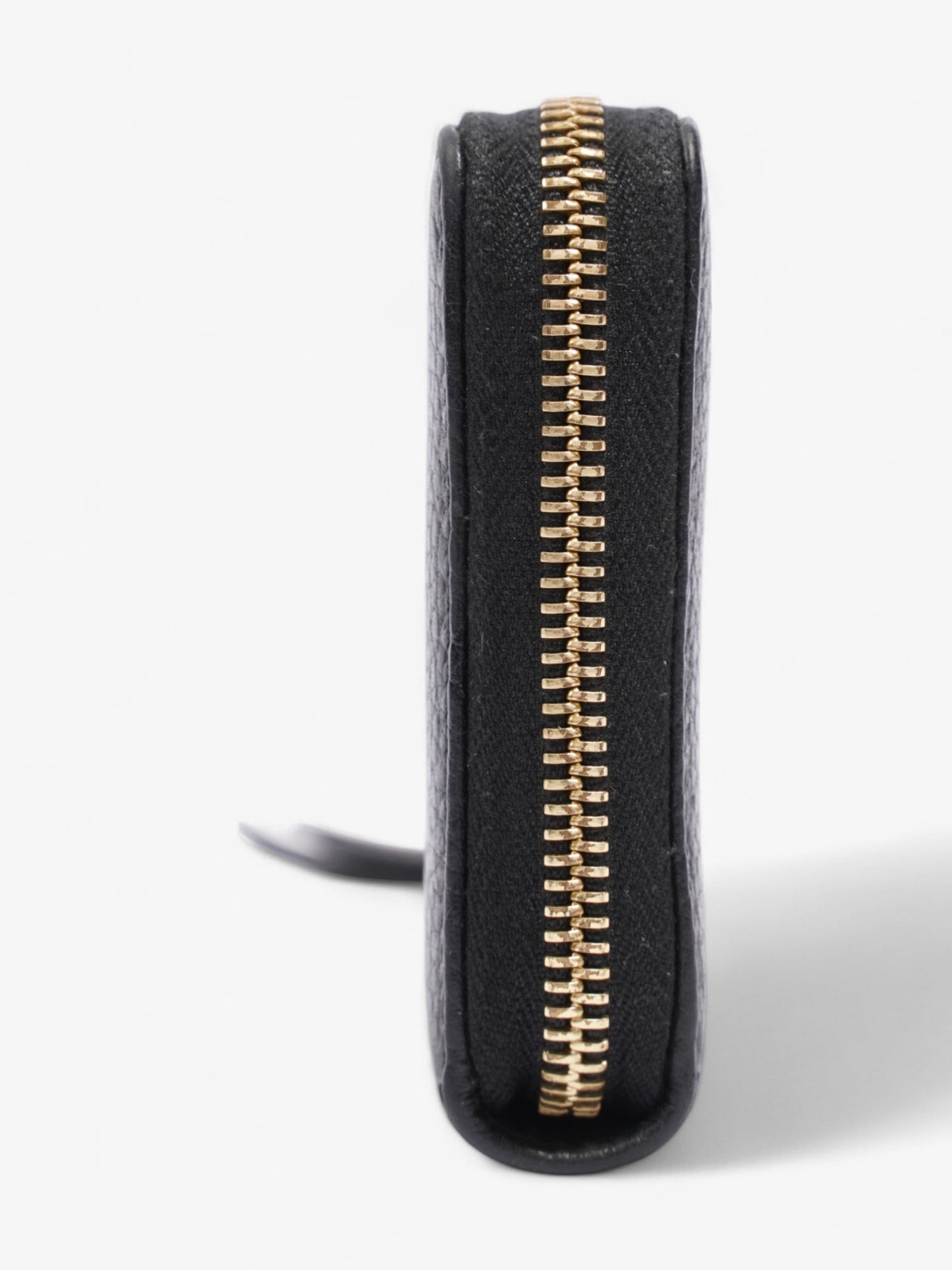 Gucci GG Marmont Zip Around Wallet Black / Gold Leather