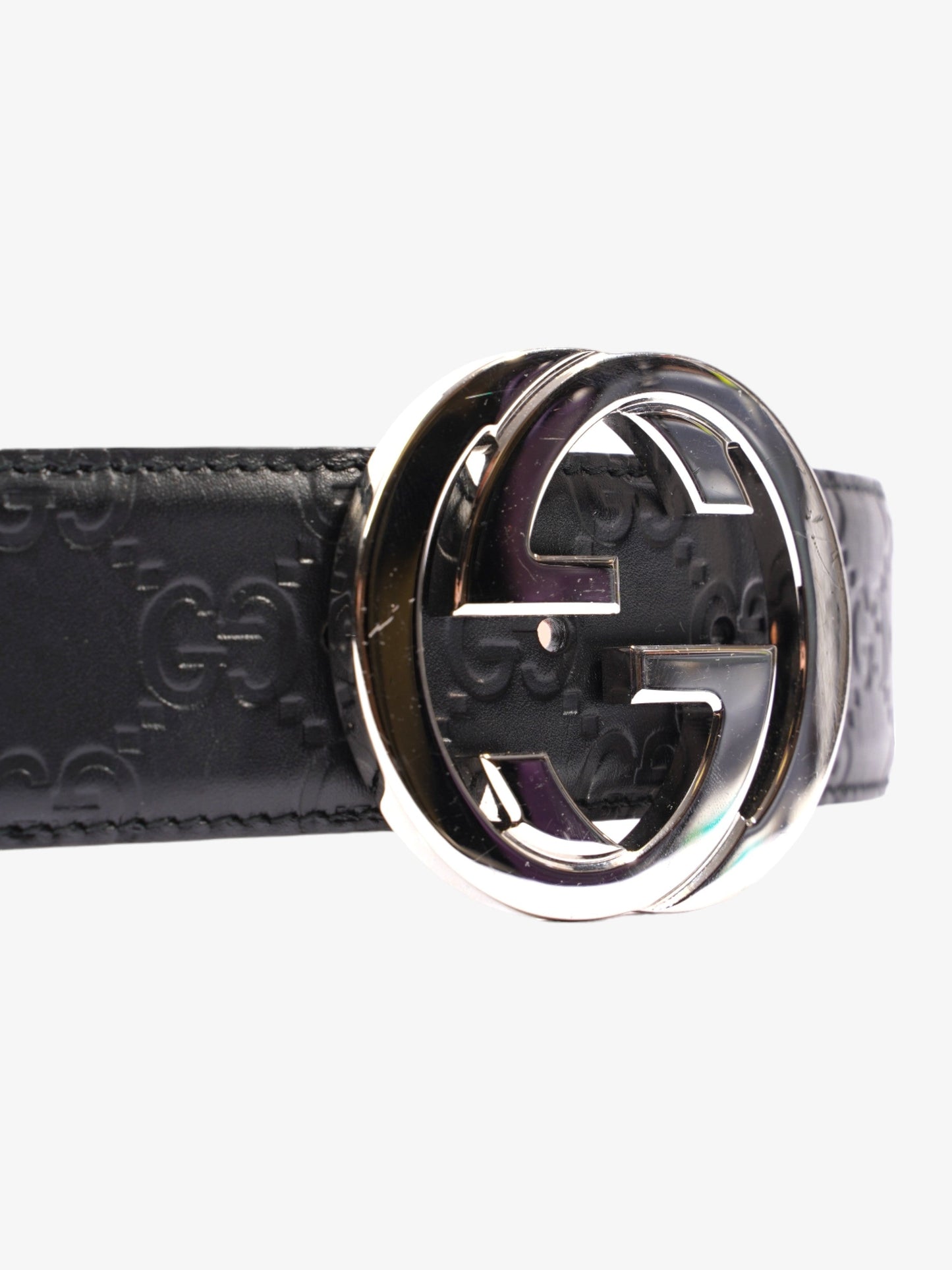 Gucci Blondie Wide Belt Black Leather 80cm / 32"