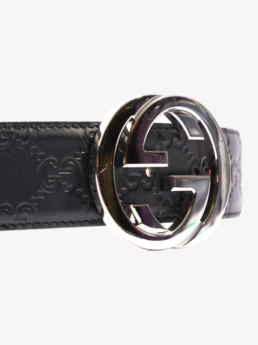 Gucci Blondie Wide Belt Black Leather 80cm / 32"