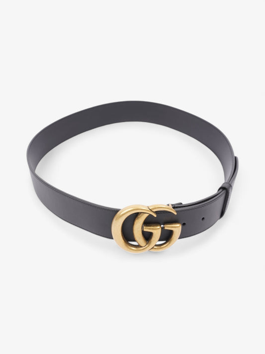 Gucci GG Marmont 2015 Re-Edition Wide Belt Black / Gold Leather 95cm / 38"