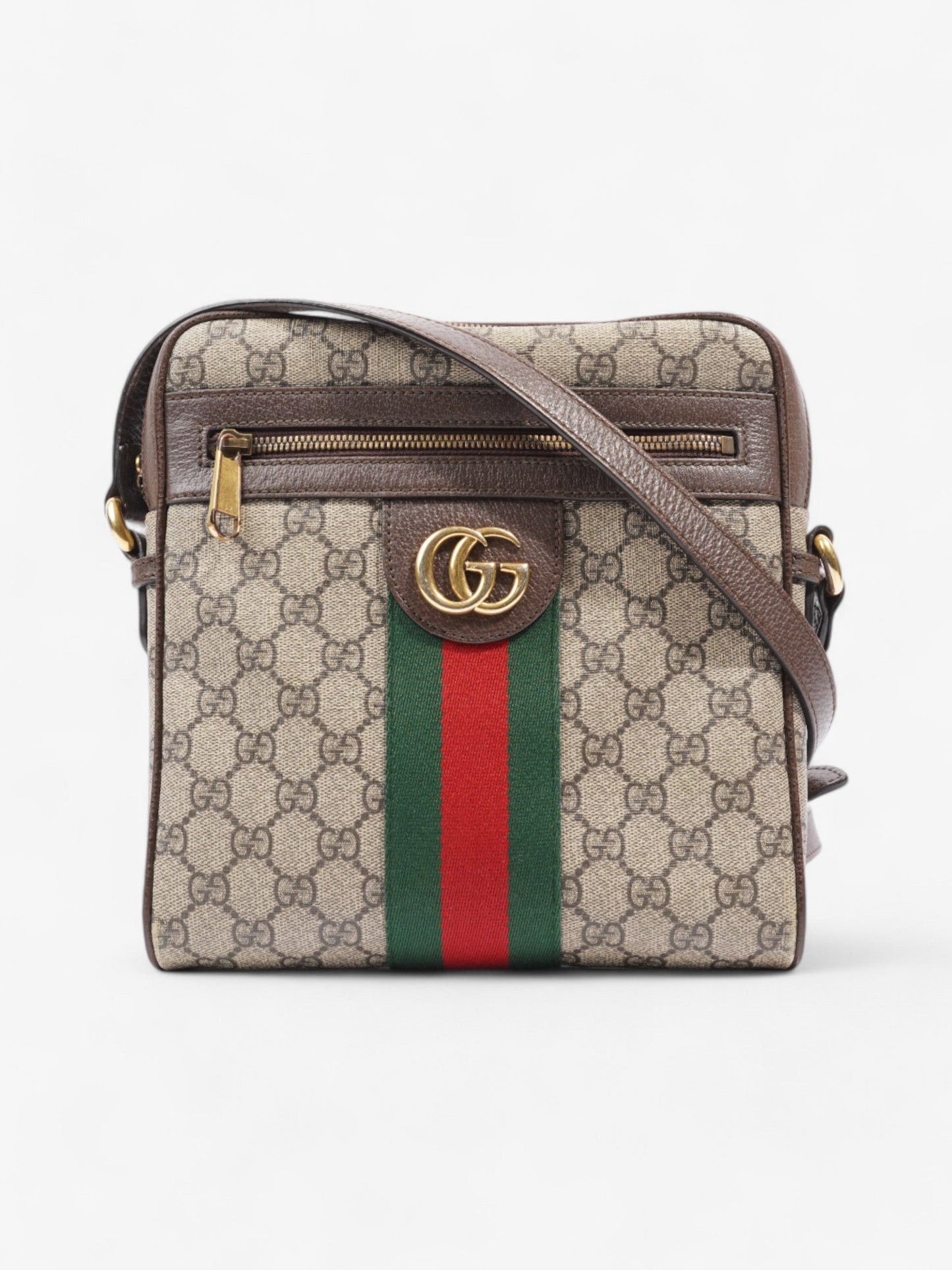 Gucci GG Ophidia GG Supreme / Green / Red Coated Canvas Small