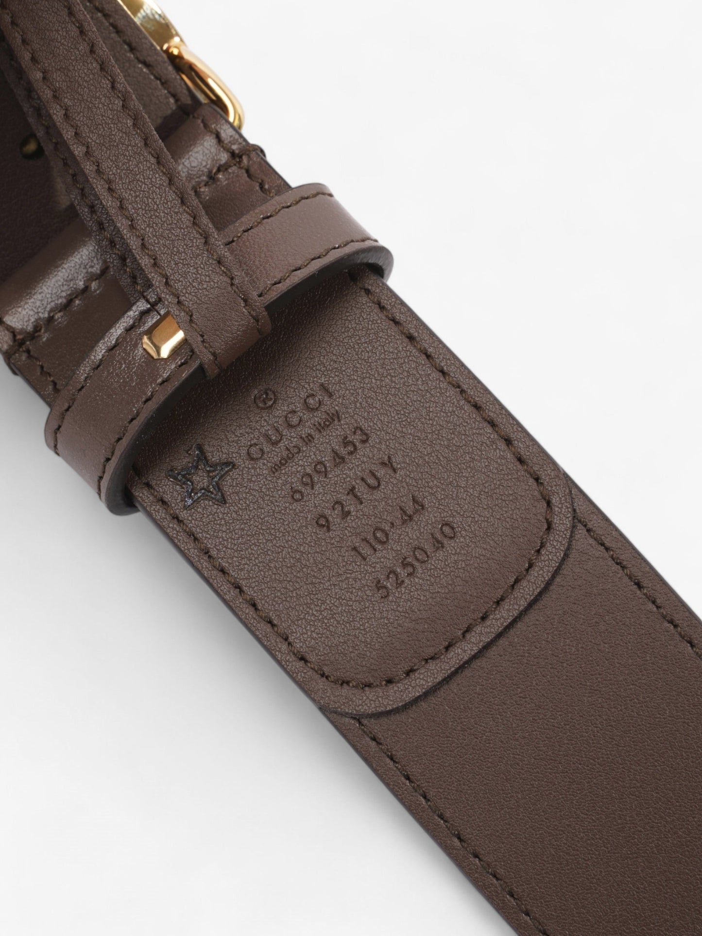 Gucci GG Belt GG Supreme / Brown / Gold Canvas 110cm / 44"