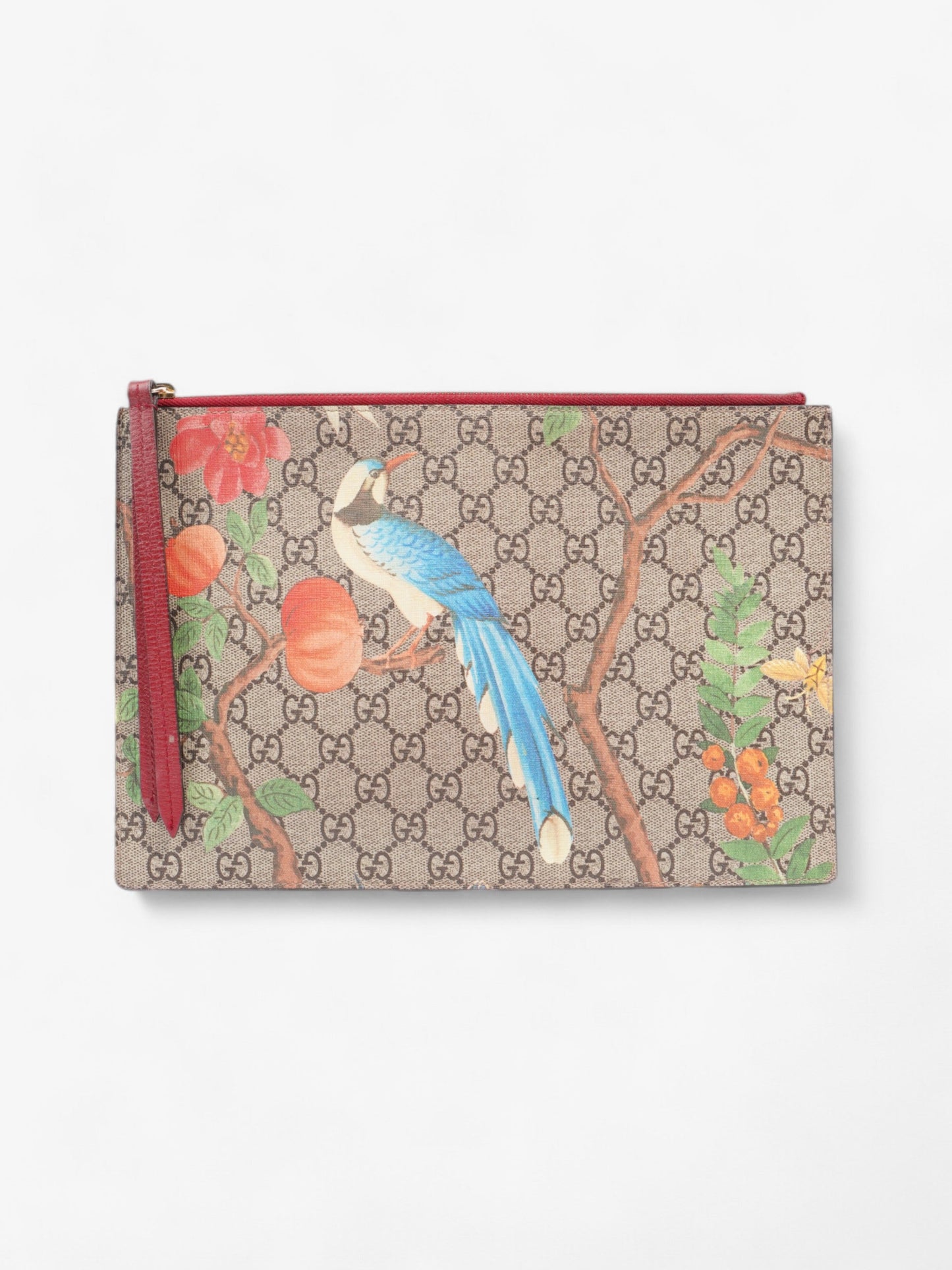 Gucci Floral Bird Clutch Supreme Coated Canvas