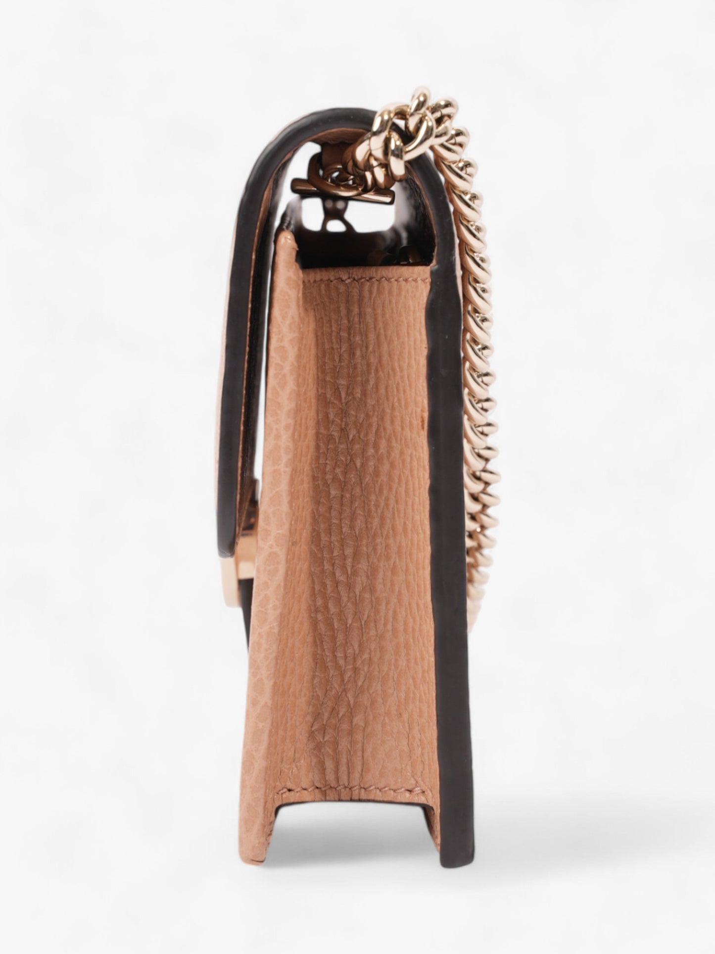 Gucci Interlocking G Chain Wallet Warm Taupe Leather