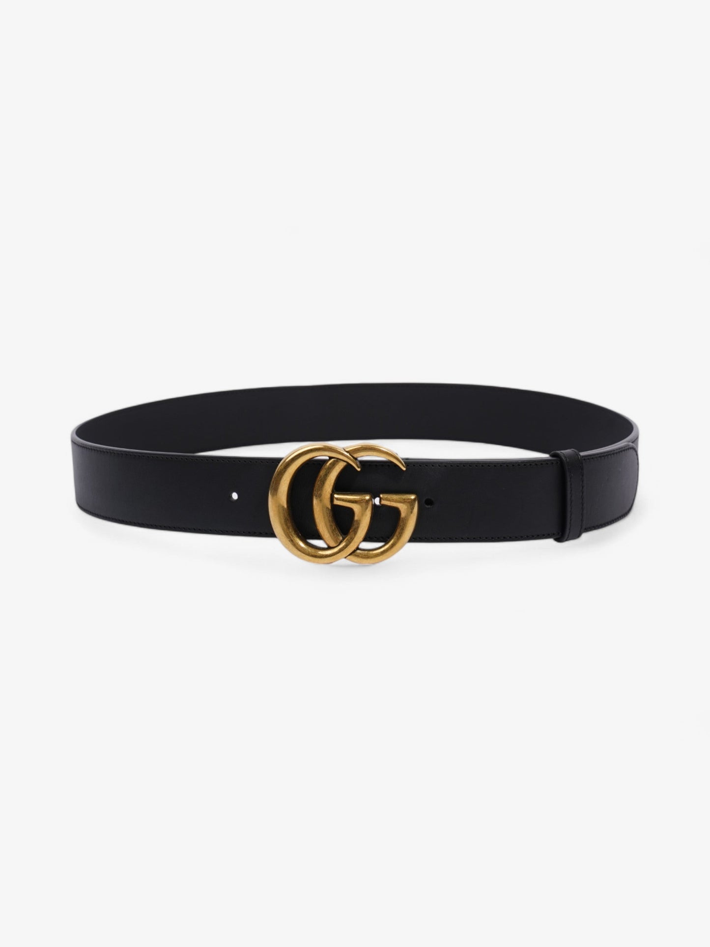 Gucci GG Marmont Wide Belt Black / Gold Leather 95cm / 38"