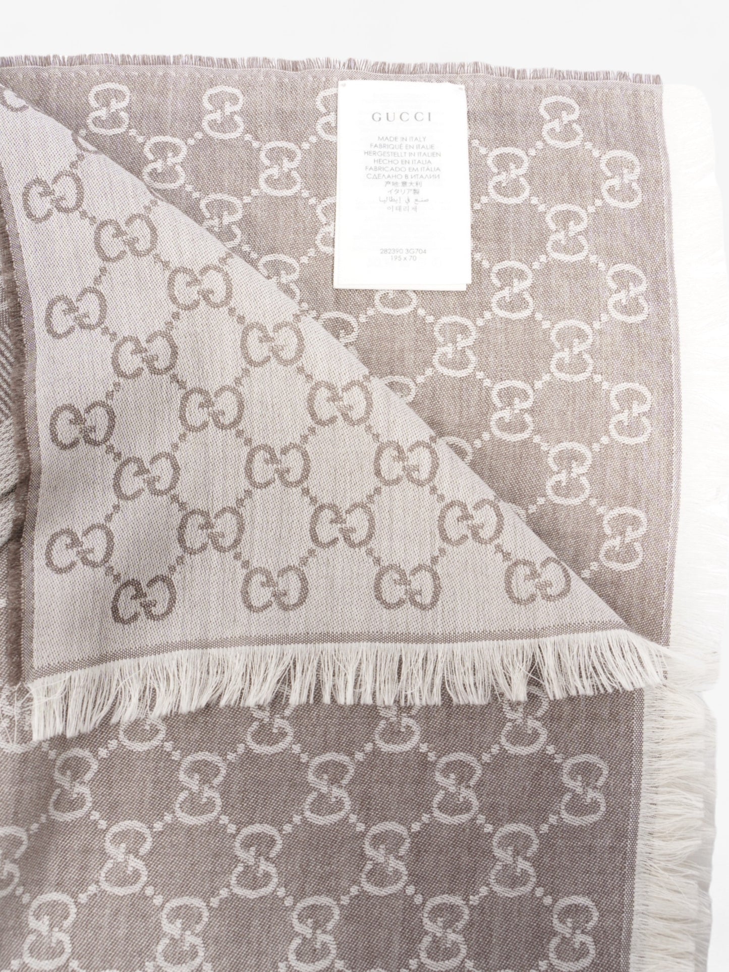 Gucci GG Supreme Scarf Grey Wool