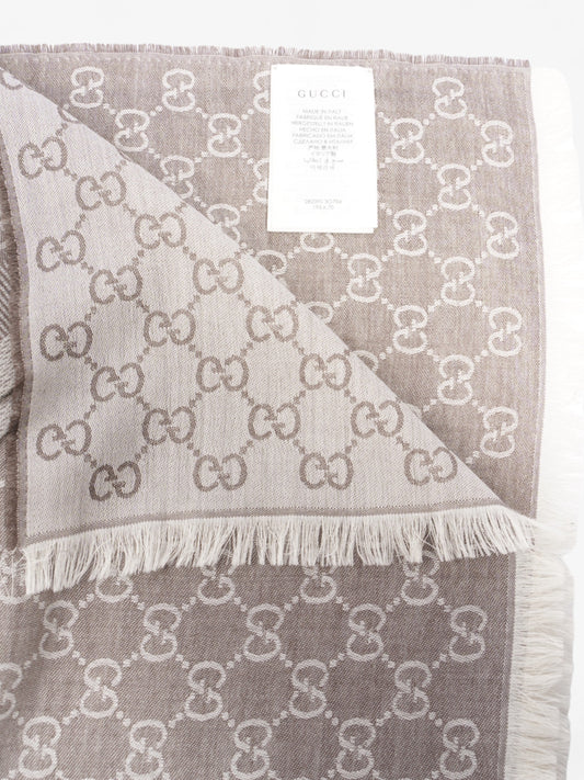 Gucci GG Supreme Scarf Grey Wool