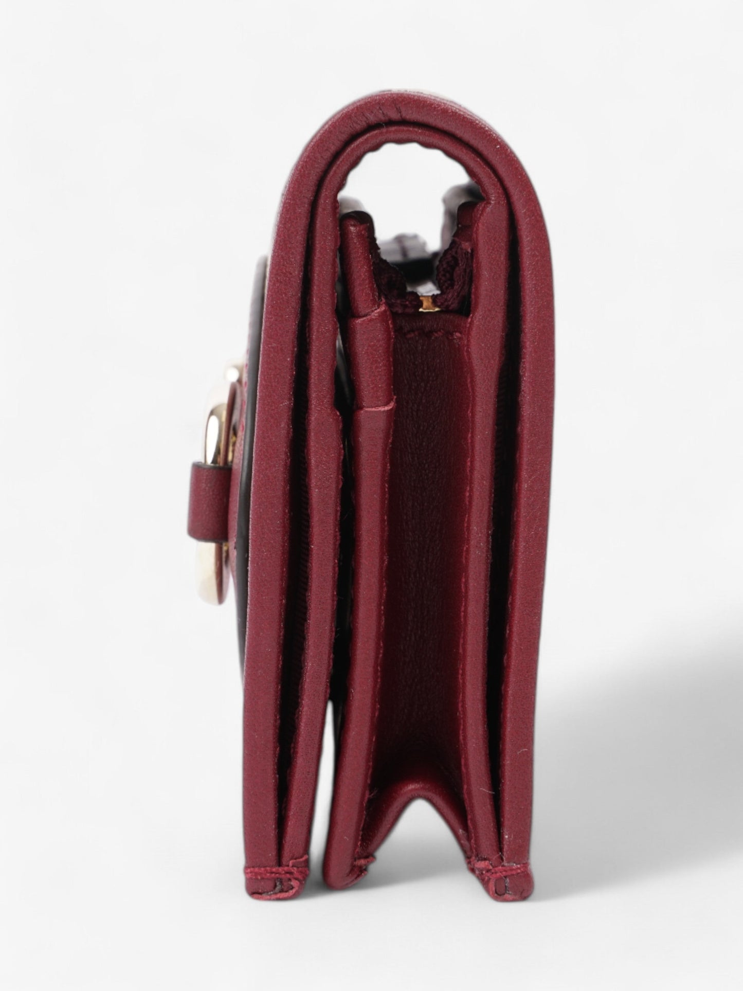 Gucci Horsebit 1955 Wallet GG Supreme / Maroon / Light Gold Canvas