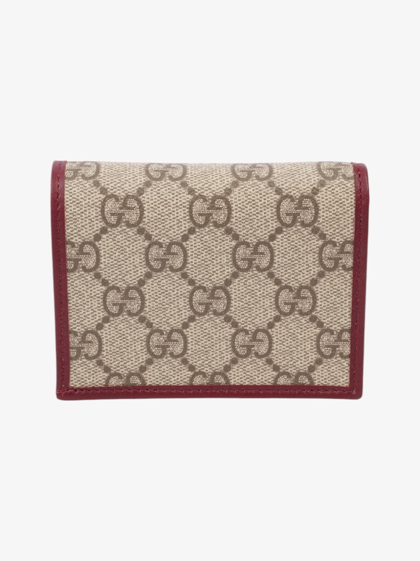 Gucci Horsebit 1955 Wallet GG Supreme / Maroon / Light Gold Canvas