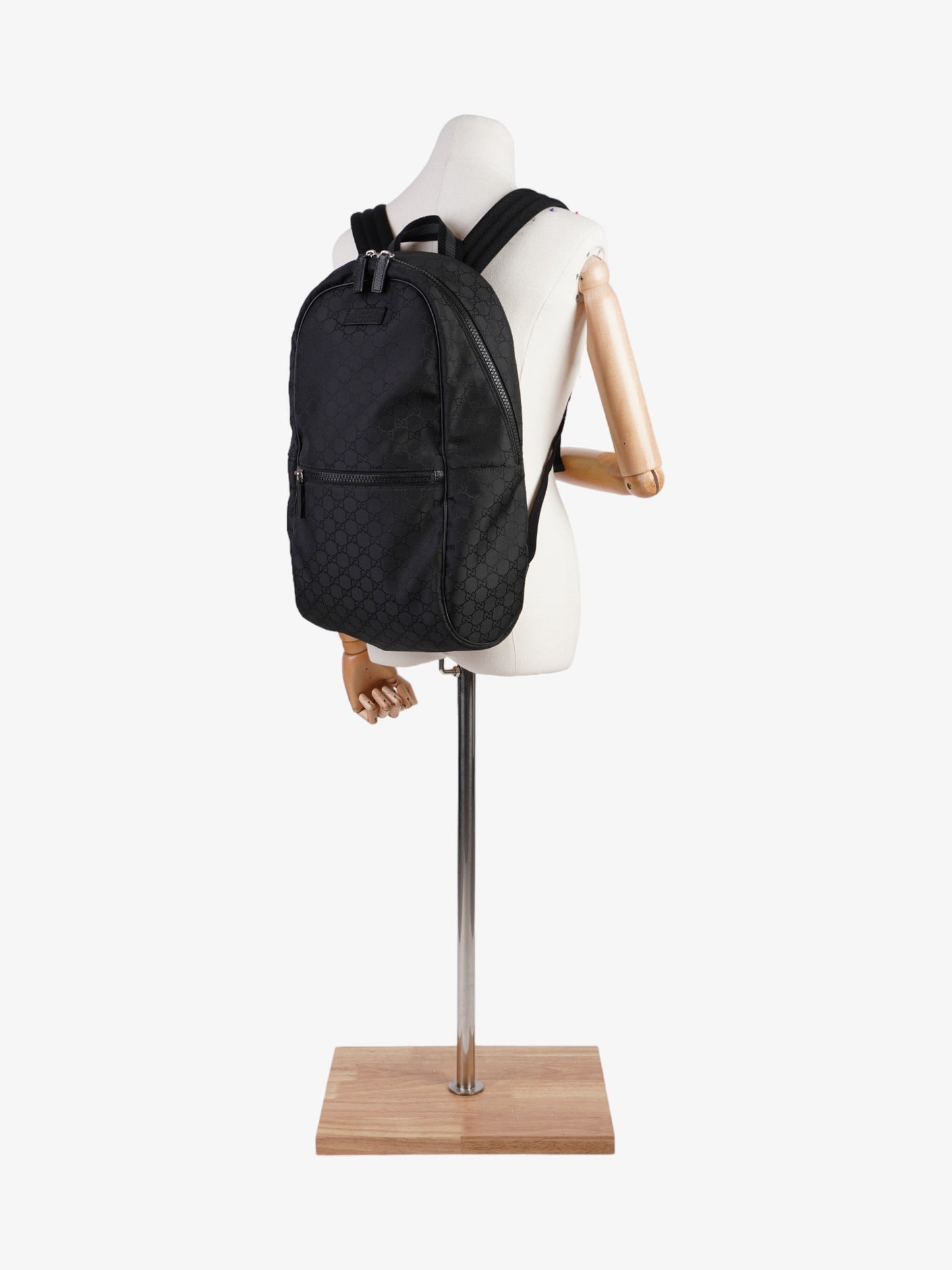 Gucci Double Zip Backpack  GG Supreme Nylon