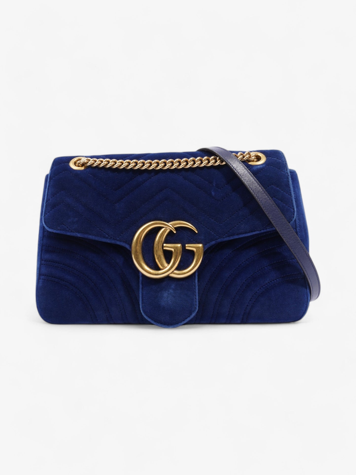 Gucci GG Marmont Royal Blue Velvet Large