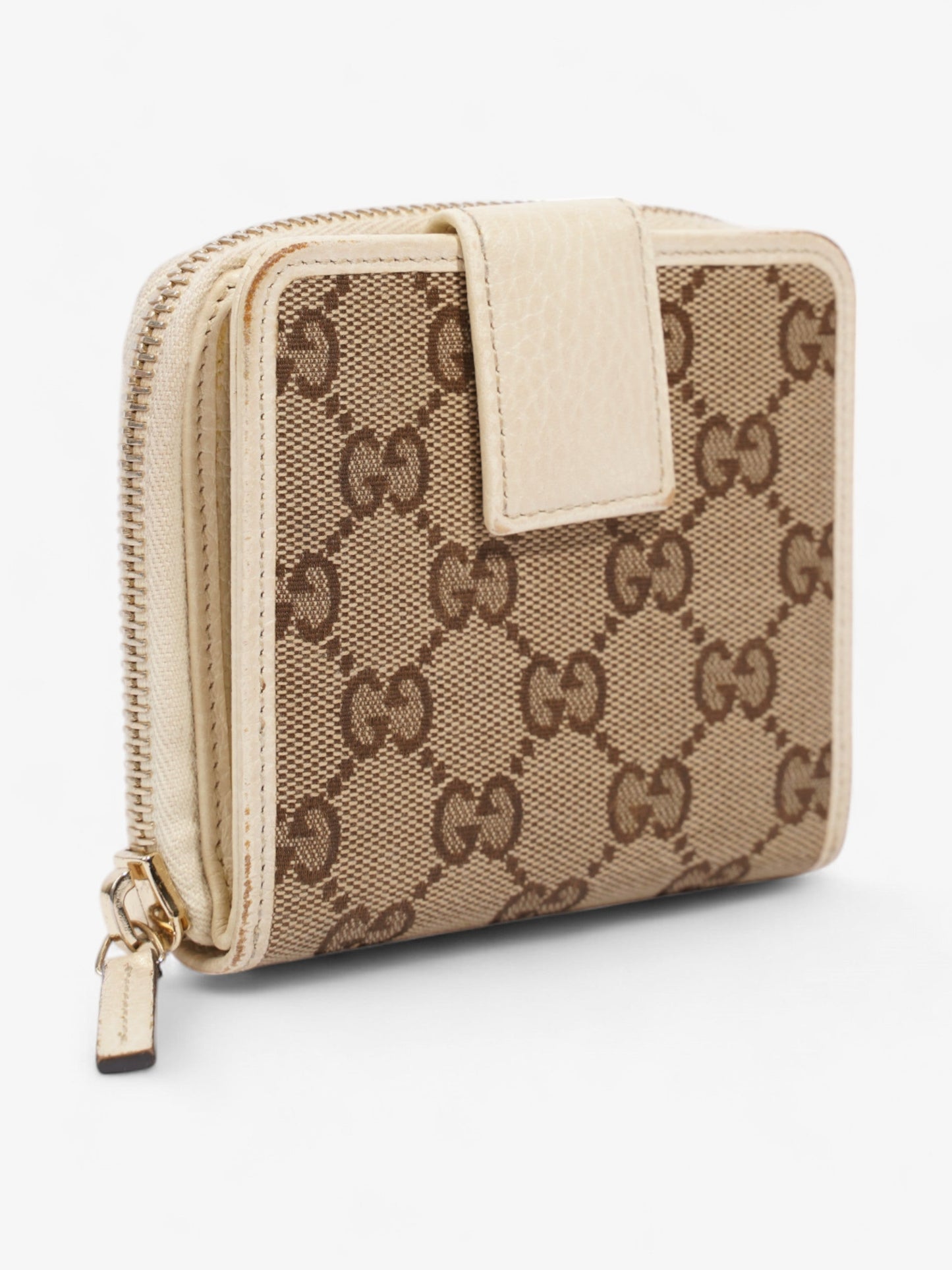 Gucci GG Bi-Fold Wallet Beige / White Canvas