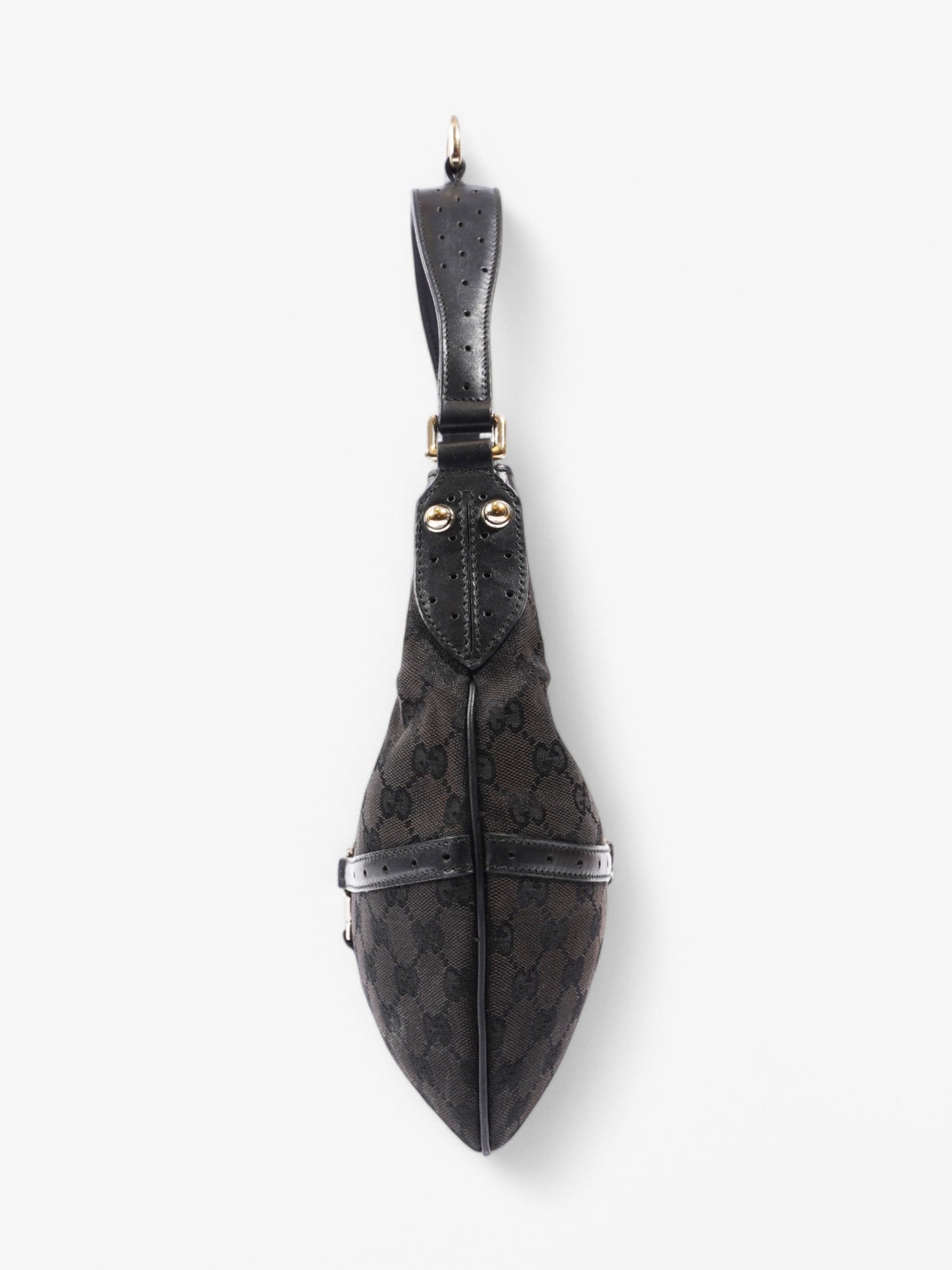 Gucci Jackie 1961 GG Shoulder Bag Black / Red / Green Canvas