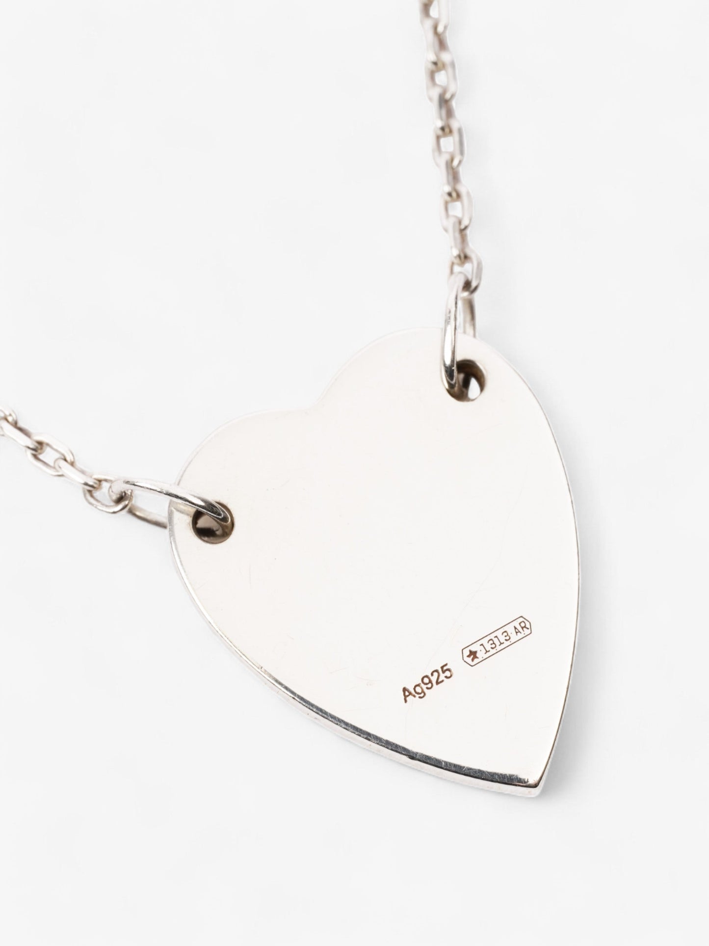 Gucci Trademark Heart Necklace Silver Silver Sterling