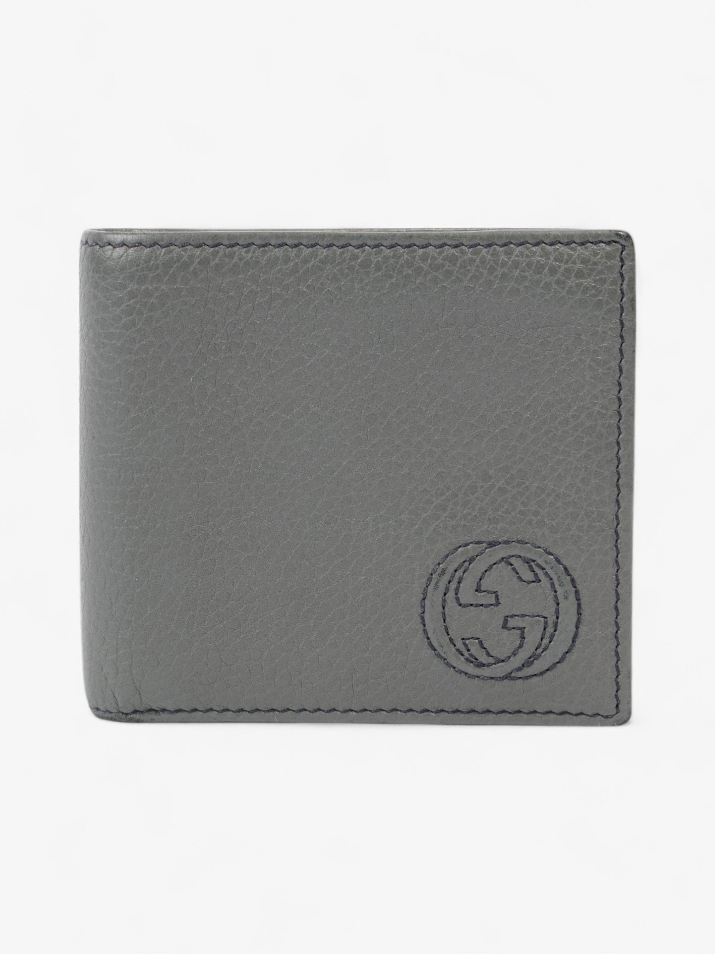 Gucci Soho Bifold Wallet with Interlocking G Grey Leather