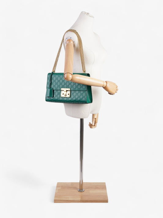 Gucci Padlock Emerald Calfskin Leather Medium