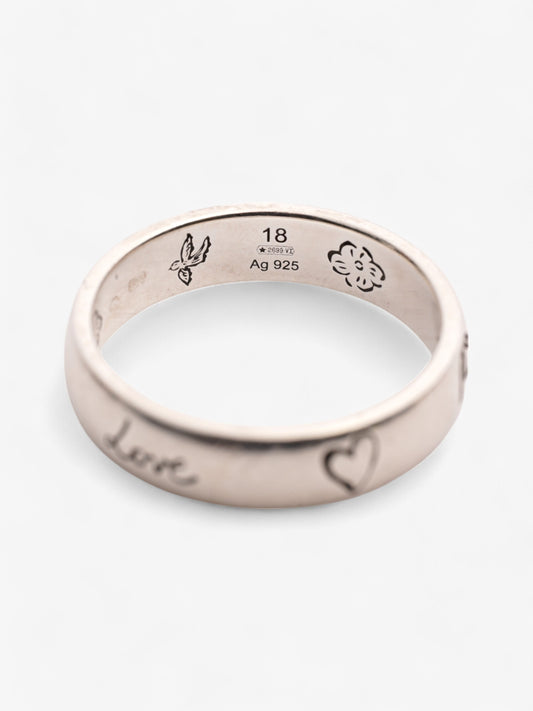 Gucci Blind for Love Ring Silver Silver Sterling 18 (58mm)