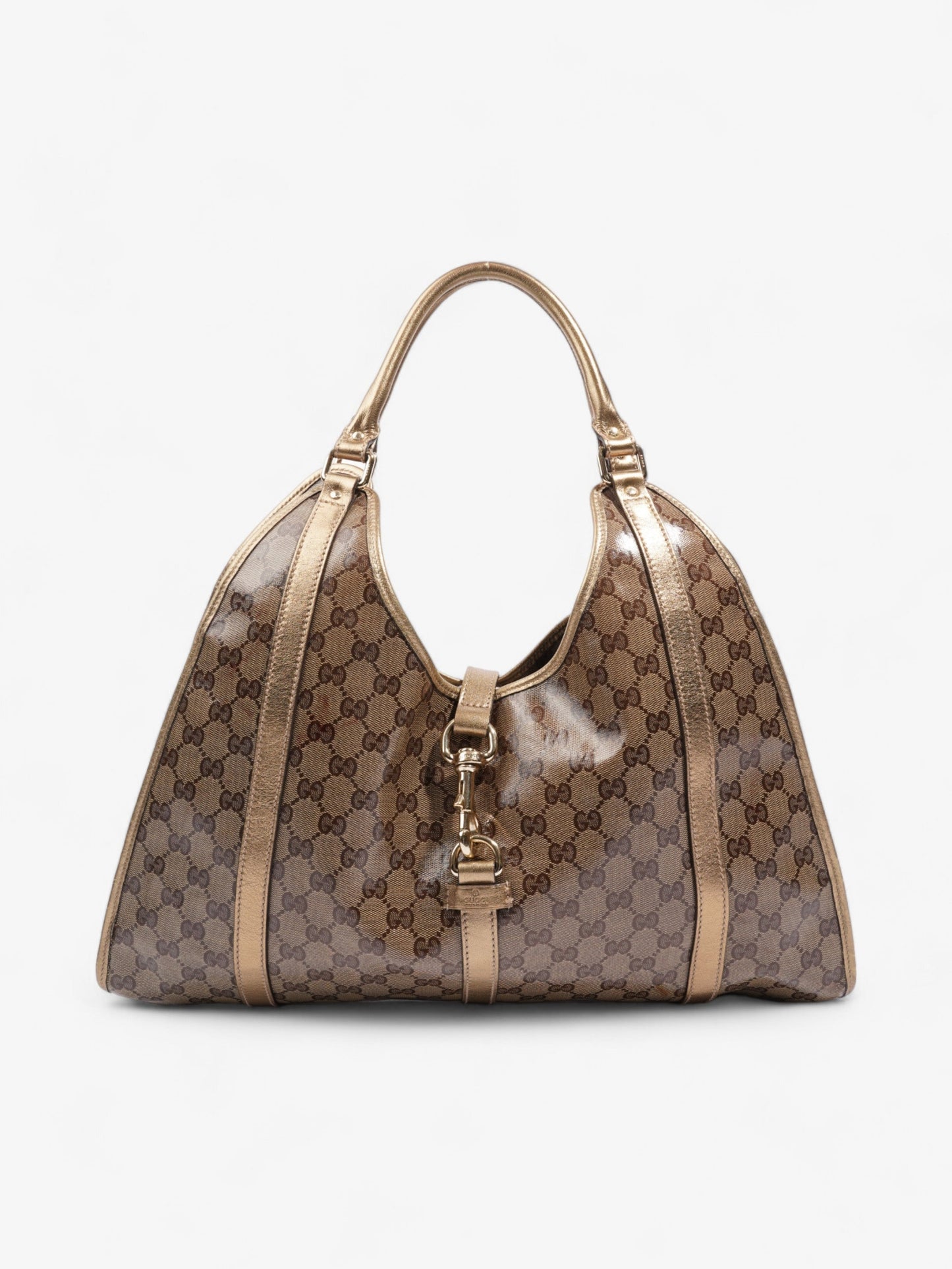 Gucci Crystal Jackie  Gold GG Supreme Patent Leather