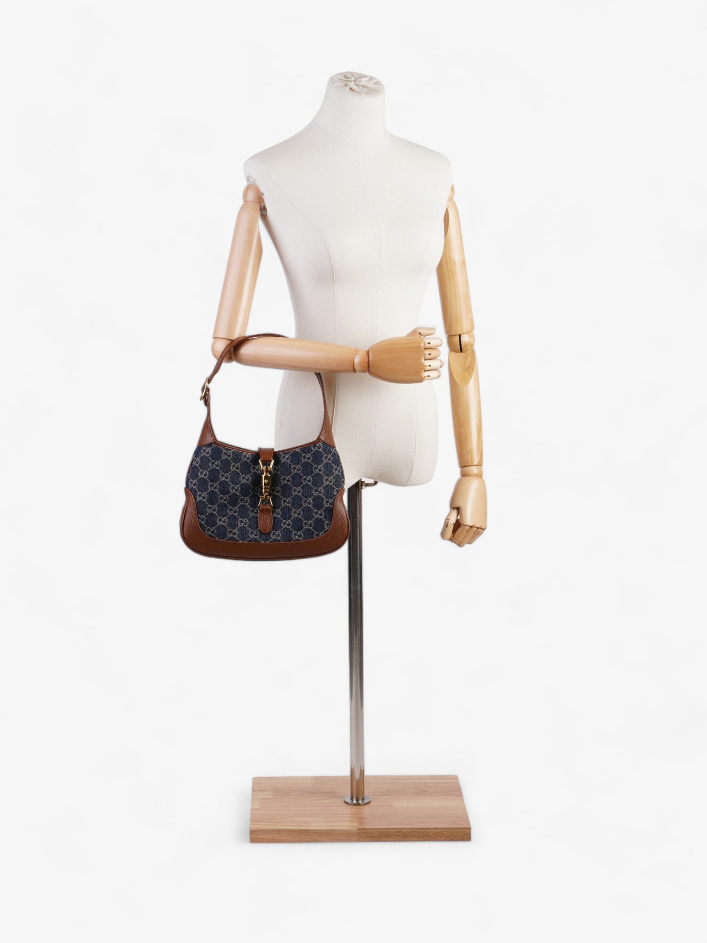 Gucci Jackie 1961 Blue / Brown Denim Small