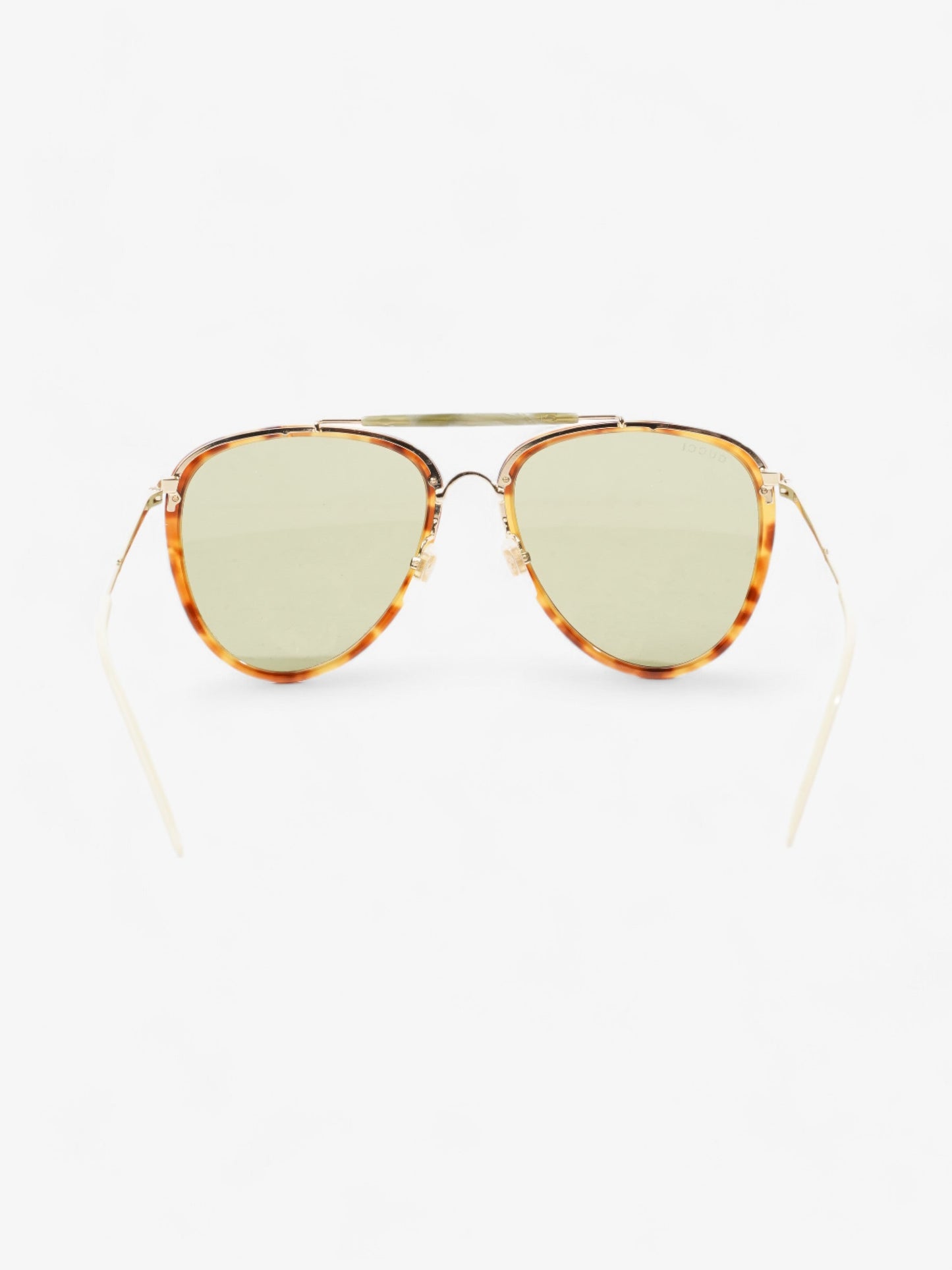 Gucci Aviator Tinted Sunglasses Tortoise  / Green Acetate 145mm