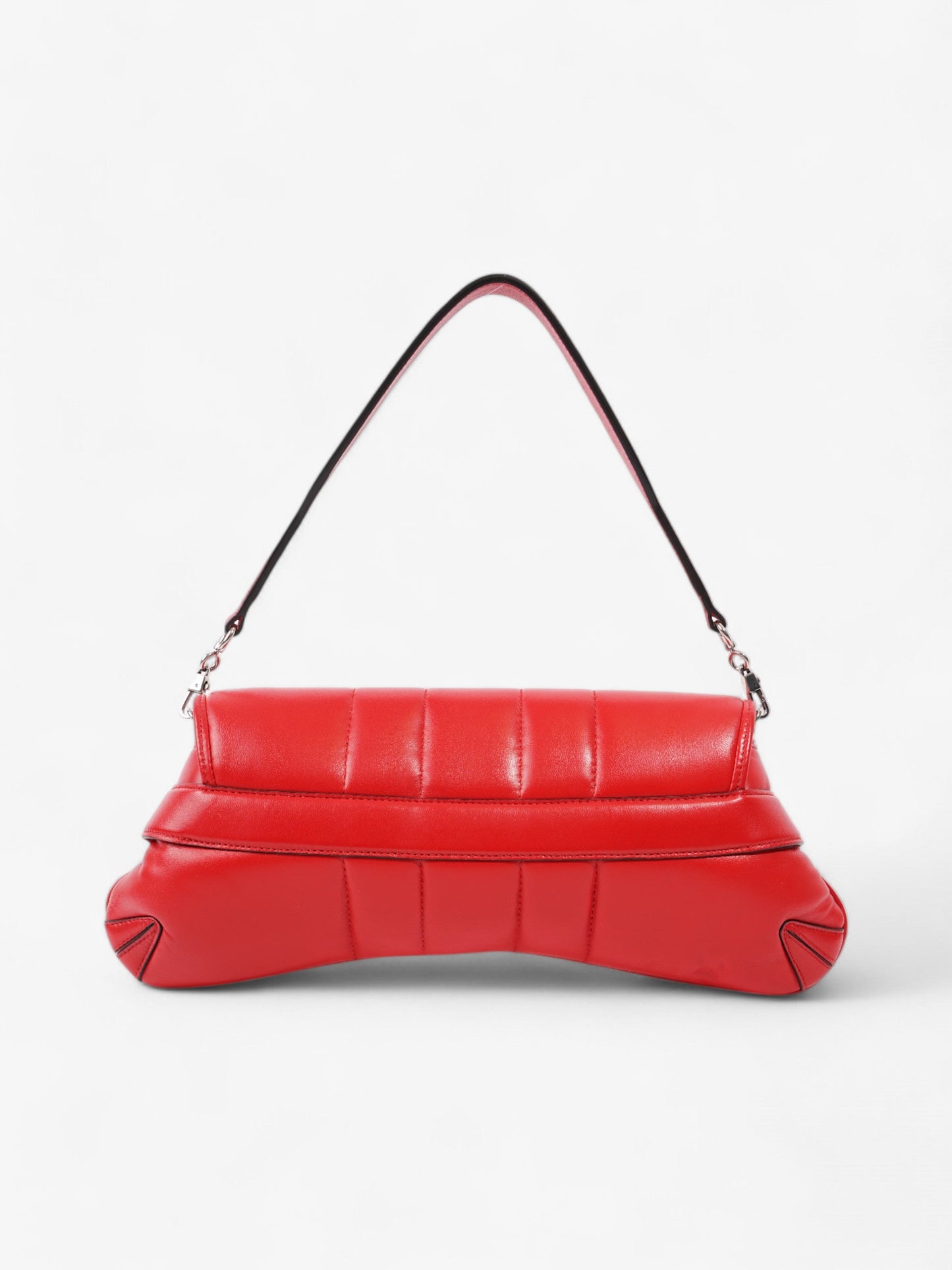 Gucci Maxi Horsebit Chain Shoulder Bag Red Nappa Leather Medium