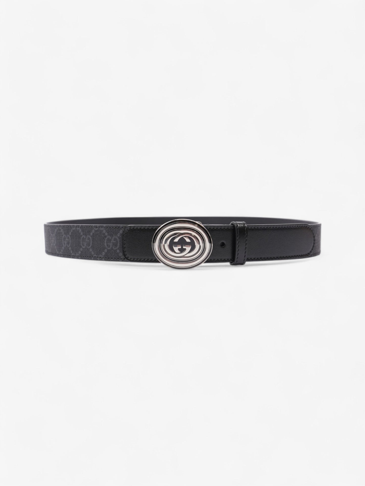 Gucci GG Interlocking Belt GG Supreme / Black / Gold Canvas 100cm / 40"